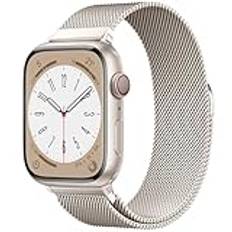 Original Naturligt Milanesisk loop kompatibel med Apple Watch Armband 49mm 46mm 45mm 44mm 42mm 41mm 40mm 38mm, Rostfritt Stål Ersättningsband för iWatch Ultra/Ultra 2, SE, Serie 10 9 8 7 6 5 4 3 2 1