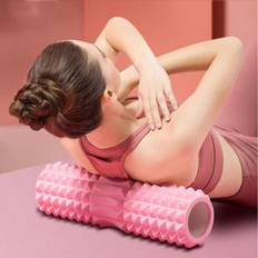 Yoga Foam Roller Muscle Massage Block Pilates Tools Yoga Column Fitness Foam Roller Set Gym Yoga Brick Exercise Equipment ljusrosa färg