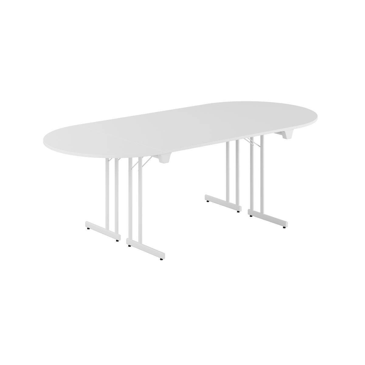 Konferencebord - 220x100cm - Sammenklappeligt bord - Hvid-hvid.