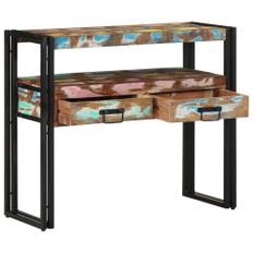 Konsolbord med låda 90 x 33 x 75 cm massivt återvunnet trä