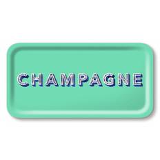 Champagne bricka 43x22 cm - seafoam