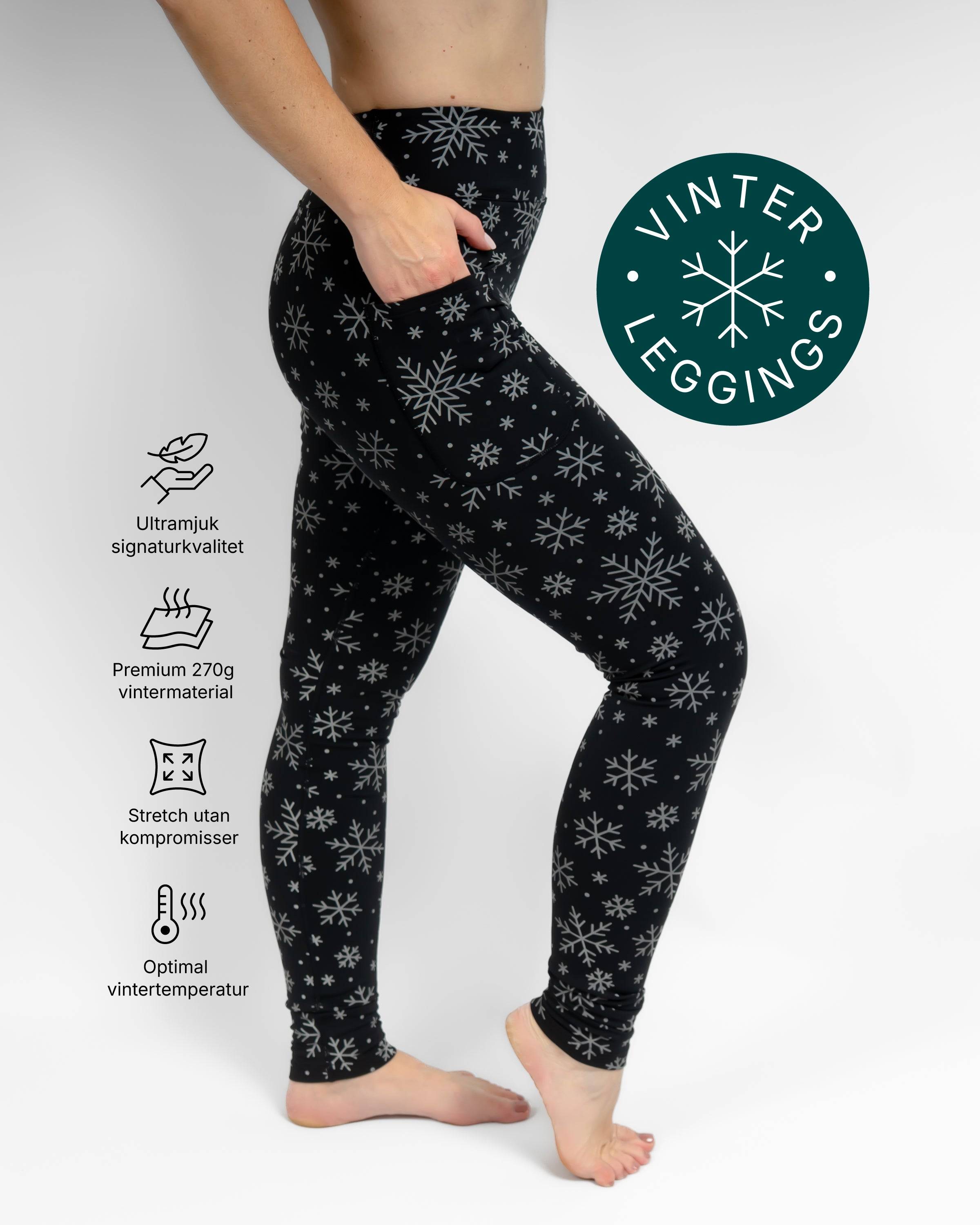 Aya Arctic Reflective Tight Fit Winter Leggings, S