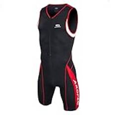 Aropec Triathlon Panther Lycra One Piece Tri-Suit-Svart/Blå/Vit, 2X-Large Svart röd XL