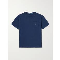 Polo Ralph Lauren - Logo-Embroidered Cotton and Linen-Blend Jersey T-Shirt - Men - Blue - XL