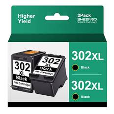 2er-Set 302XL (F6U68AE) Druckerpatrone Ersatz für HP 302 XL 302 Schwarz Wiederaufbereitet Patronen Kompatible mit HP Officejet 3831 3833 5230 3830 5220 Envy 4520 4525 4527 Deskje 3636 3630 3633 2130
