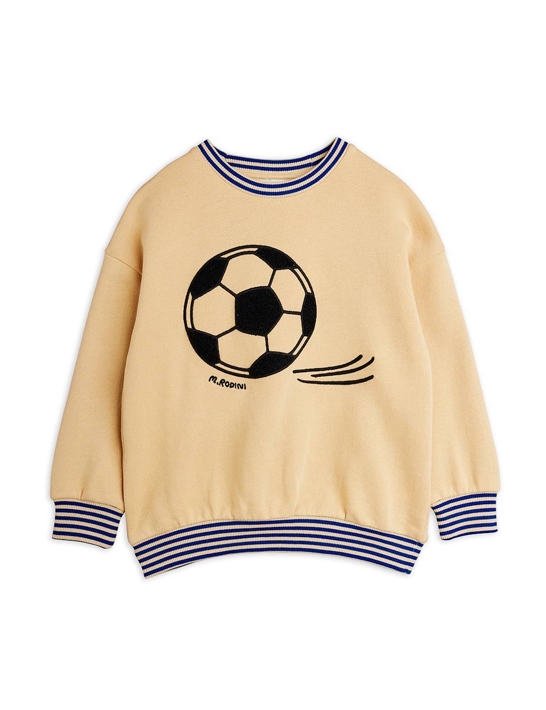 Mini Rodini Football Chenille Sweatshirt Beige Beige 104/110 cm Beige 104/110 cm Drenge, Piger
