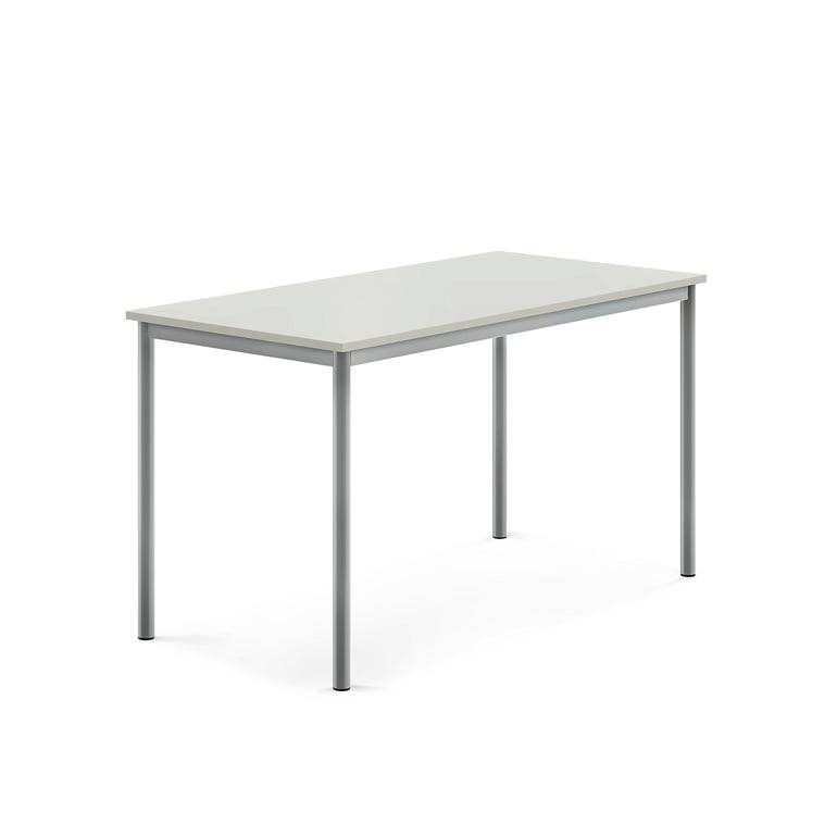 Bord SONITUS, 1400x700x760 mm ,stativ silver, ljuddämpande högtryckslaminat, grå