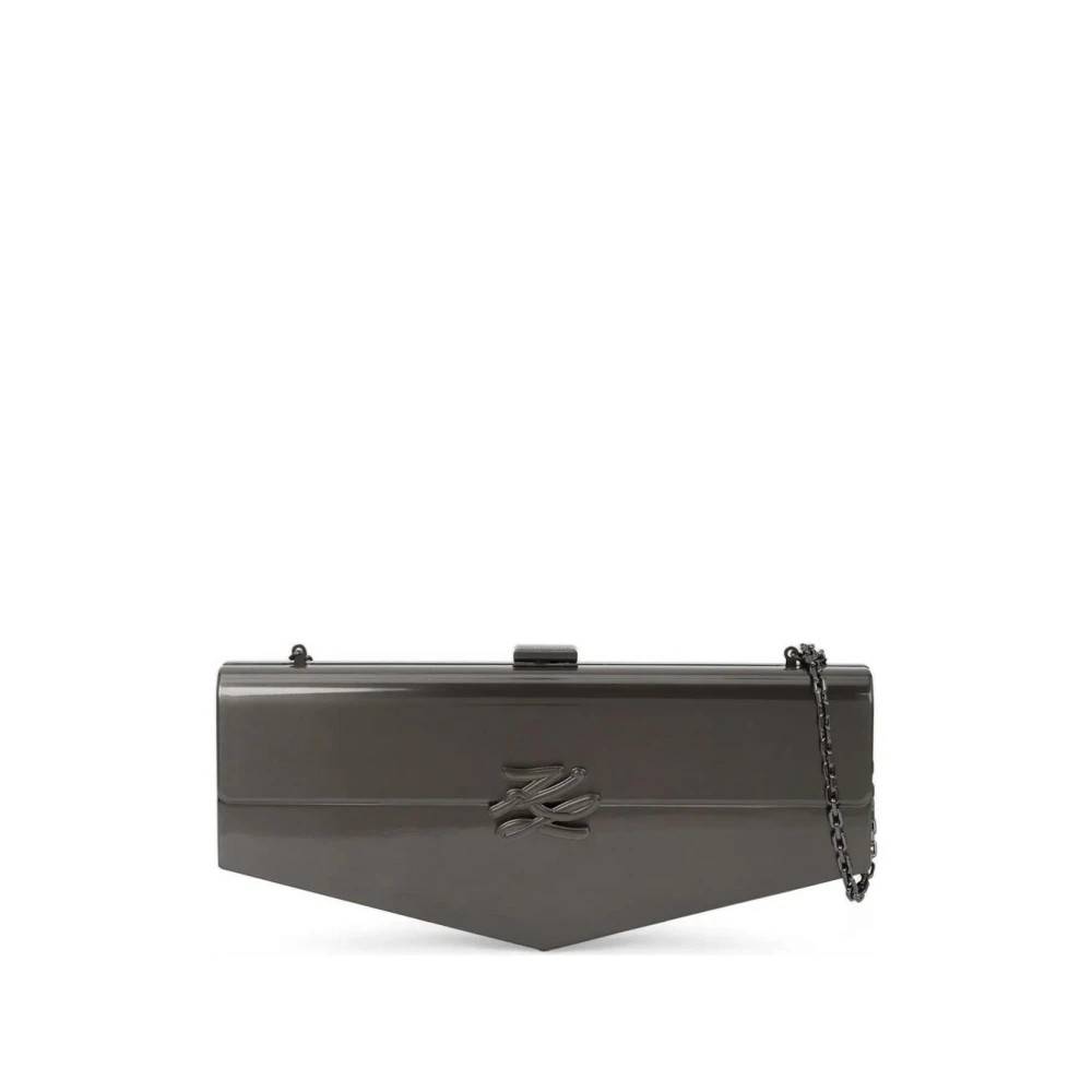Karl Lagerfeld Studio Autograph Clutch - Tasker - Dame - Grå - ONE SIZE - Uld