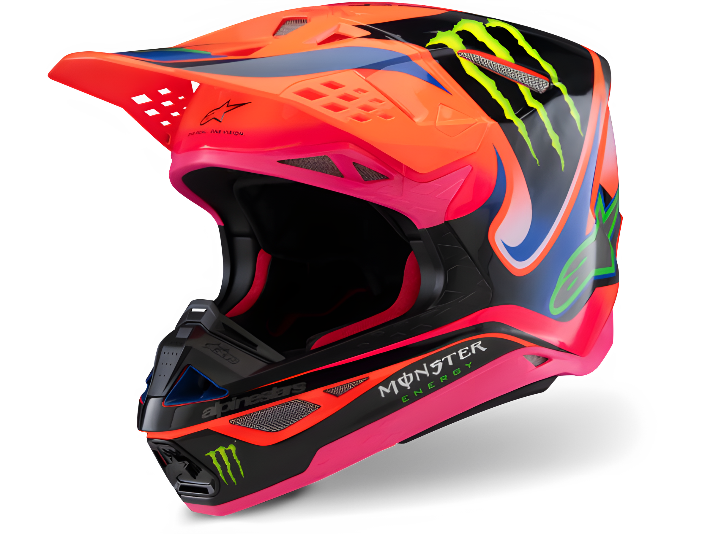 Alpinestars Supertech M10 Deegan Monster 25 hjelm ECE06 - L / Orange Fluo/Lilla/Pink Fluo Blank