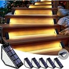 Solar Garden Outside Lights Garden LED Garden Lampor, Pathway Dekoration, Trappor IP65 LED-lampor, Vattentät, Balkong, Golv, 6 st