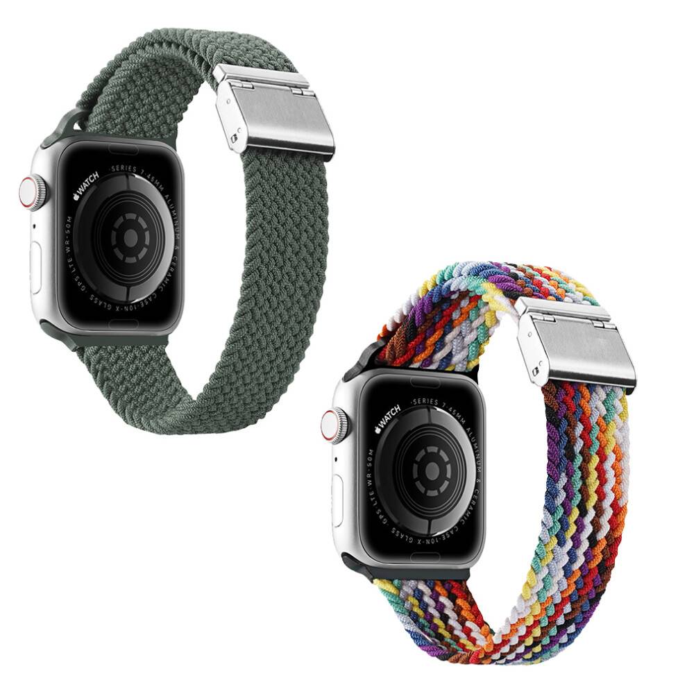 Magnetisk, elastisk urrem til Apple Watch, kompatibel med Apple Watch-rem 38 mm, 40 mm, 41 mm, 42 mm, 44 mm, 45 mm, 46 mm, 49 mm, justerbare