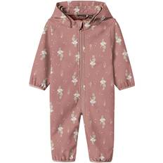 Name It Softshelloverall m. Fleece - NbnAlfa08 - Woodrose/Bunny - Name It - 74/80 - Softshell