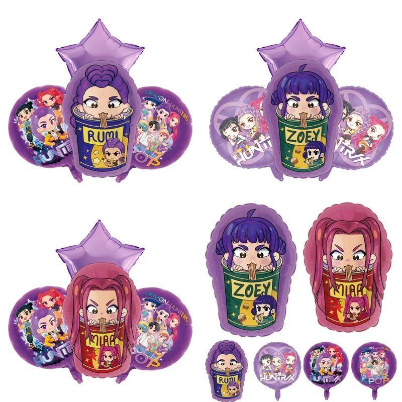 Kpop Demon Hunte Partyballonger Huntrix Födelsedagsfestballonger Tillbehör Anime Dekoration Temafestballonger Tillbehör cm