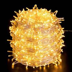 Quntis 100m 1000 LED String Lights Utomhus Varmvit, IP44 8 Modi Julbelysning Eldrift Inomhus, Utomhus String Lights, Juldekoration för Julgran Trädgård Balkong Terrassrum Bröllopsfest