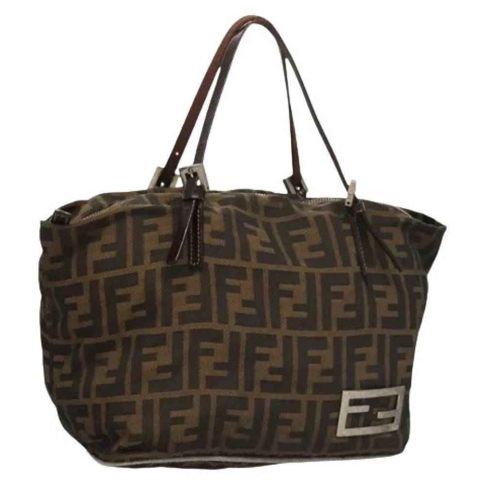 Fendi Vintage Pre-owned Vintage Zucca Canvas Håndtaske - Vintage - Dame - Brun - ONE SIZE - Uld