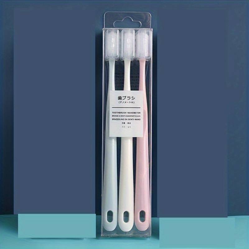 TEMU 3pcs Japanese Manual Toothbrushes For Sensitive Teeth & Gums - Deep Clean, Gentle Oral Care For Adults - Daily Use