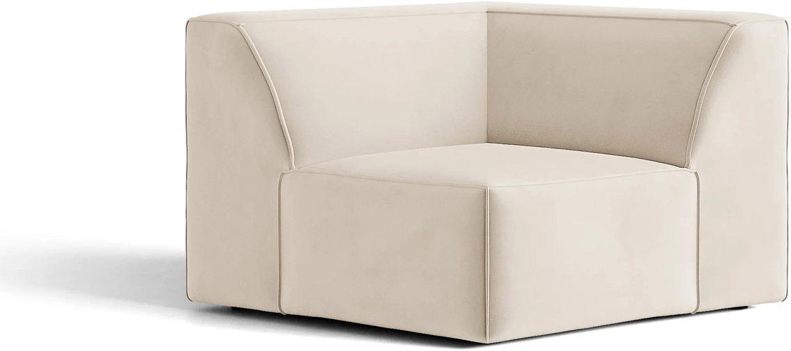 Modulsofa hjørnemodul Micadoni Jodie lys beige velour Venus 2927 99×99×77 cm Cleanaboo/Easy Clean, petproof