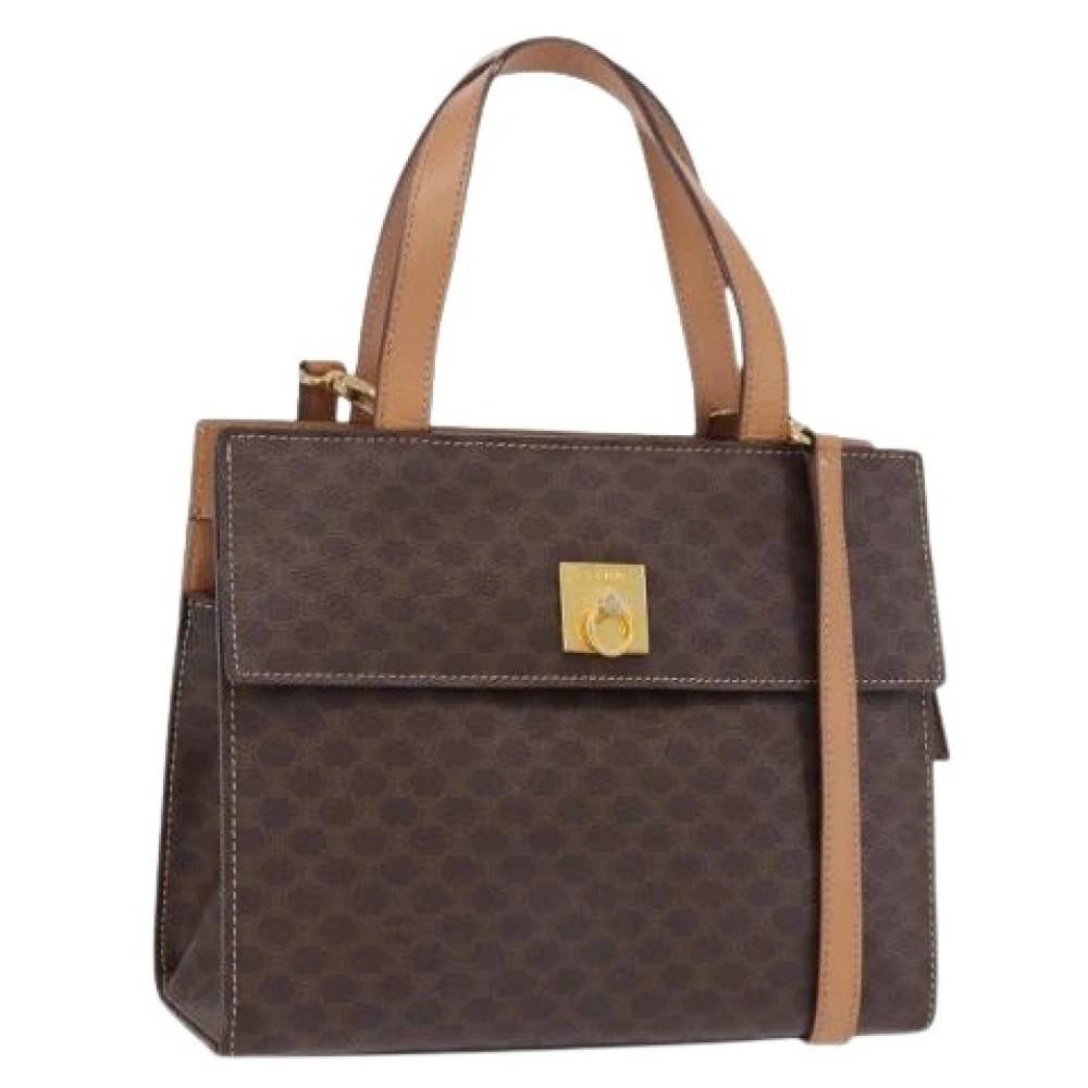 Celine Vintage Pre-owned Vintage Canvas Håndtaske - Vintage - Dame - Brun - ONE SIZE - Uld