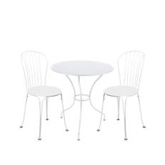 Fermob - Opéra+ matgrupp pedestalbord Ø67cm & 2 stolar cotton white - Matgrupper utomhus