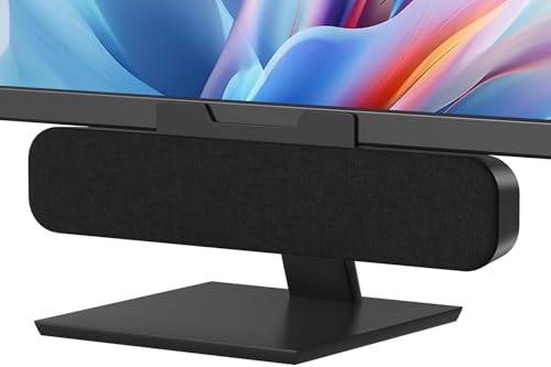ZETIY PC-högtalare, USB-högtalare för bildskärm, Clip-On Mini bärbar dator högtalare, 10 W med HD stereoljud, liten soundbar för PC skrivbord, bärbar dator, telefon – plug and play (svart)