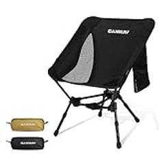 CANWAY Vikbar campingstol, ultralätt bärbar campingstol, liten förpackningsstorlek stol med lastkapacitet 180 kg lastkapacitet, vikstol, strandstol