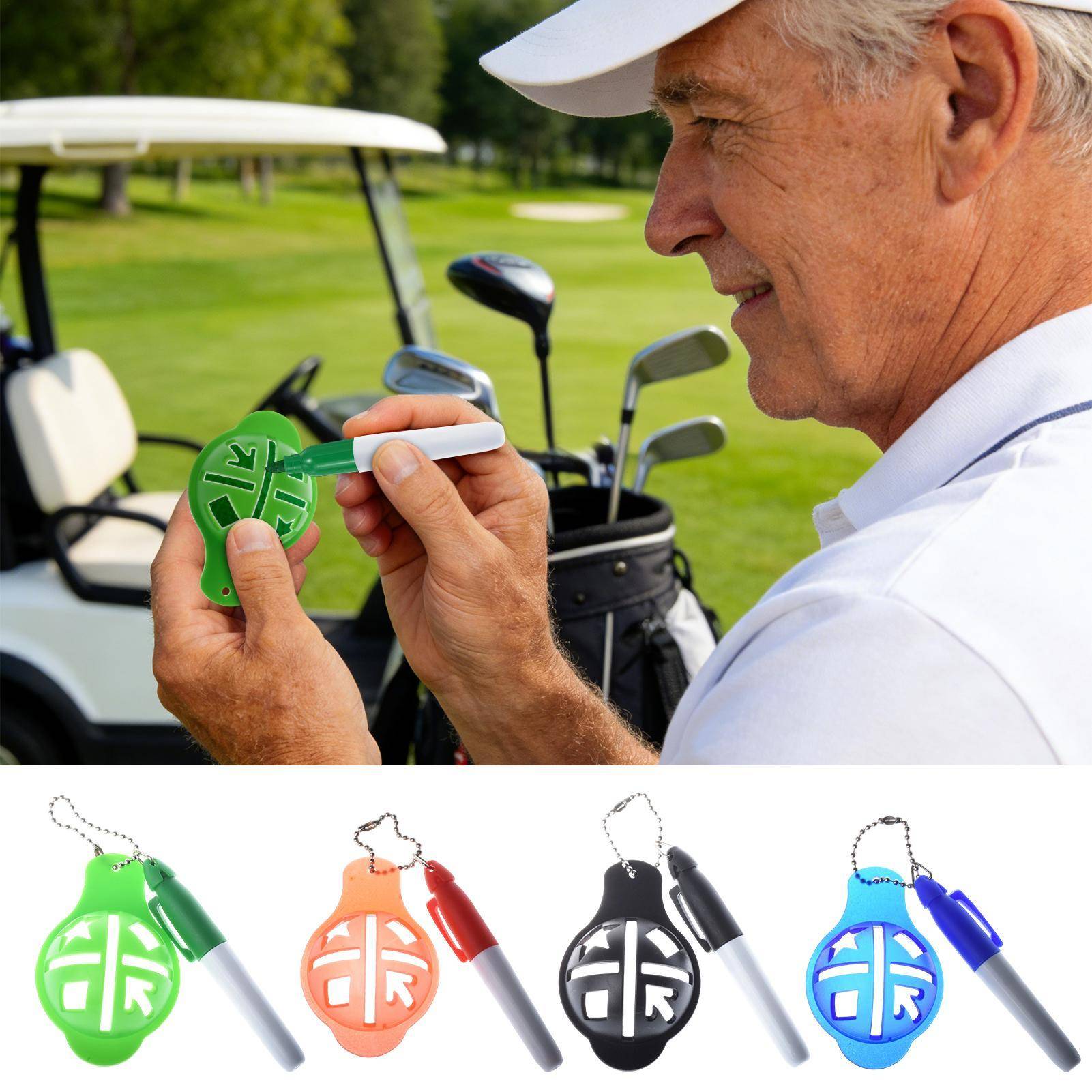 Golf Ball Marker Alignment Reusable Stencils Golf Ball Line Marker Template for Players Men Women Tournament Course Putting
