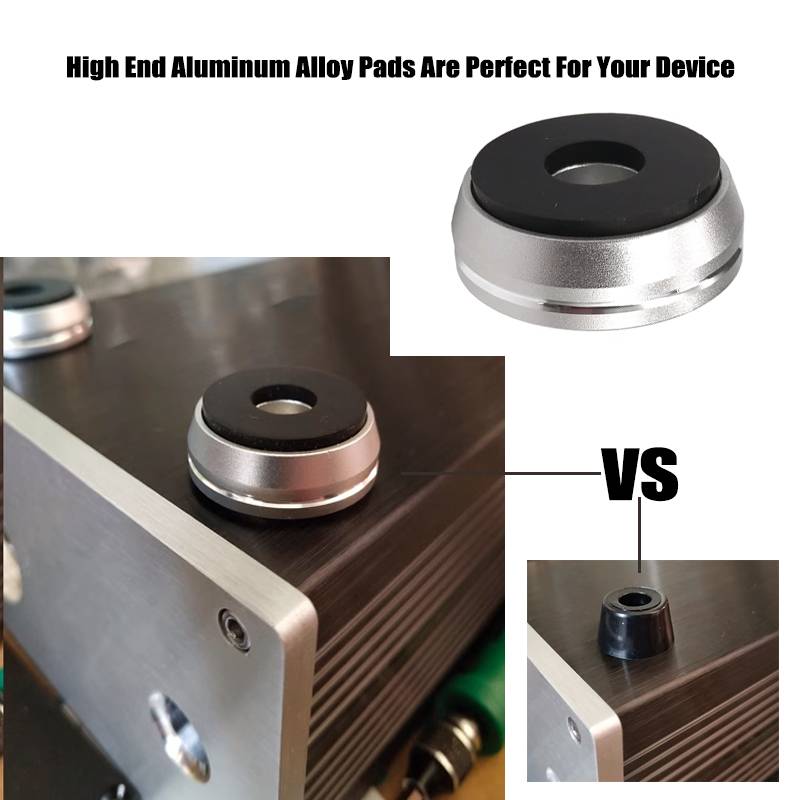 D30 * H10mm A Set Hifi Aluminum Amplifier Shock-absorbing Pad Computer Case Foot CD Player Speaker Anti-Slip Fixing Feet Pads