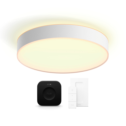 Philips Hue Enrave plafond, hvid, Ø42 cm, startsæt