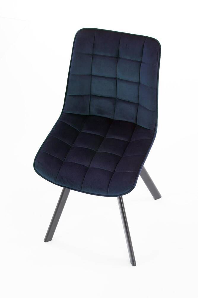 Velour matstol mörkblå K332