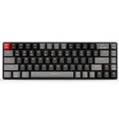 Qisan mekaniskt trådlöst tangentbord speltangentbord röd switch mini design (60 %) 68 tangenter amerikansk layout grå och svart