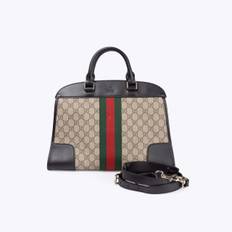 GUCCI GG Supreme Duffle Tote - Brown