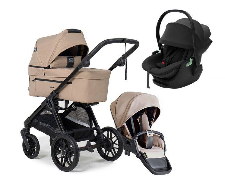 Emmaljunga Sento Pro duovagn Flat+ 2027 + Thule Maple babyskydd