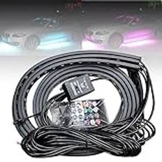 4PCS APP Control Car Flexibel 12V LED Strip Dekorativ Atmosfär LED RGB Under Car Glow Underbody Lights System Neon Lights Kit-120x2 och 150x2 cm