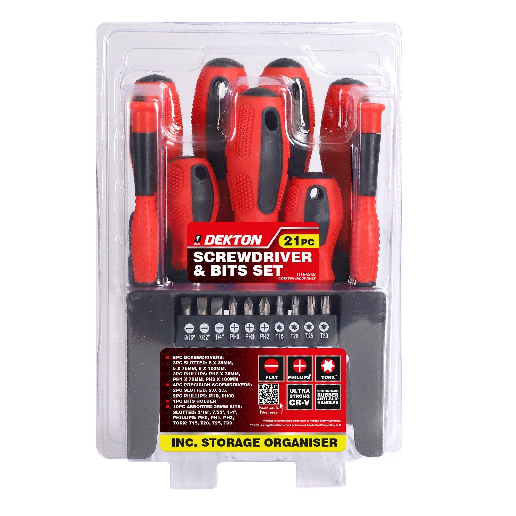 Dekton Dekton 21 Piece Screwdriver And Bit Set