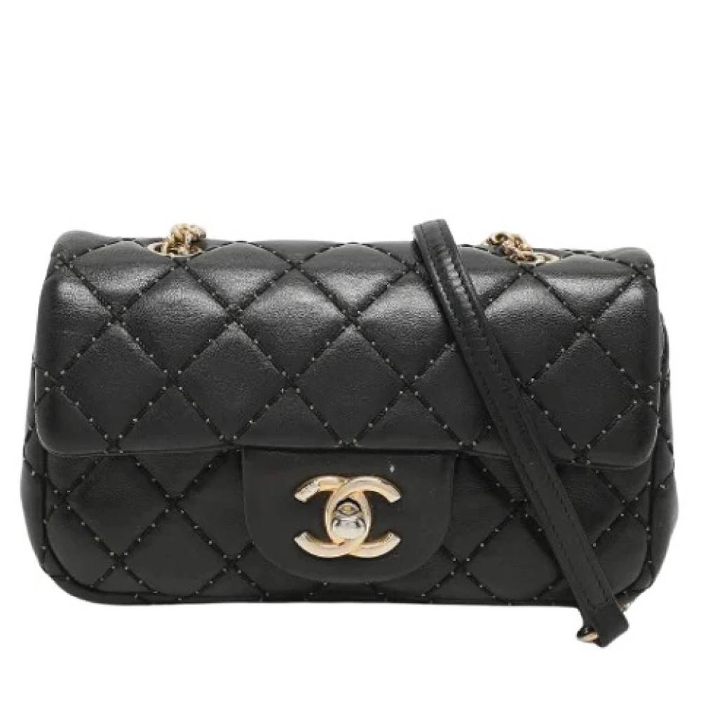 Chanel Vintage Pre-owned Extra Mini Classic Flap Bag - Vintage - Dame - Sort - ONE SIZE - Læder