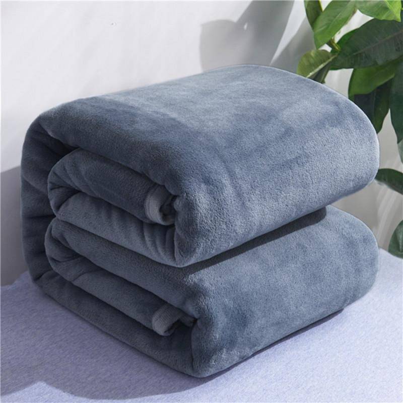 Enfärgad överkastfilt 200x230cm Hög Densitet Supermjuk Varm Flanell Plysch Överkast för Soffan/Sängen/Bilen vinröd färg