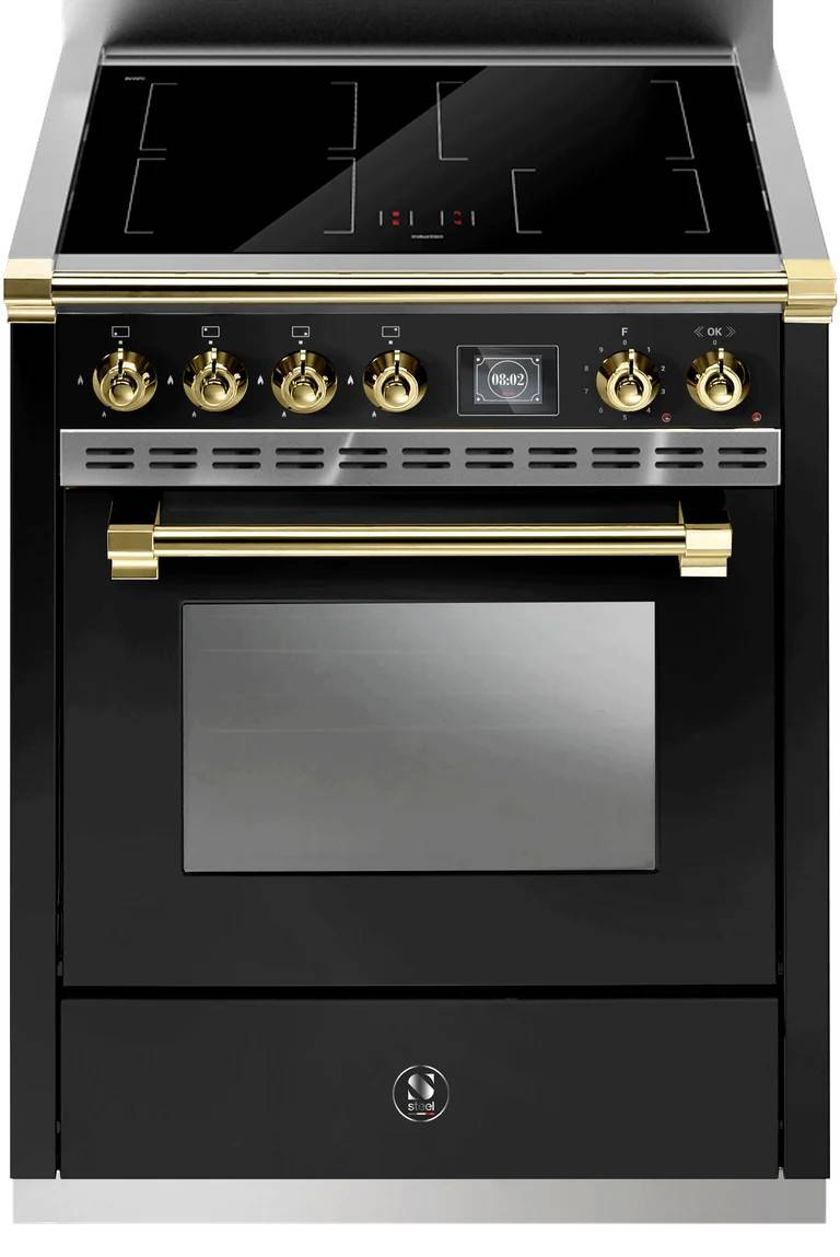Ascot - Combi-Steam -Induktionskomfur 70 cm (1 ovn) - Sort/Messing - Steel.