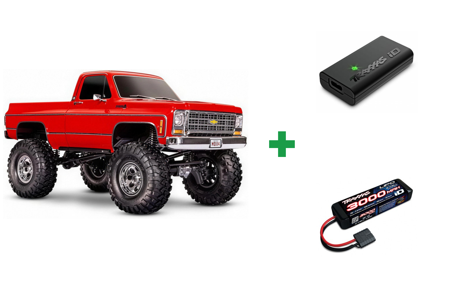 Traxxas 92056-4 TRX-4 Crawler Chevrolet K10 High Trail RTR - Red / Kompletpakke – alt inkluderet og klar til brug