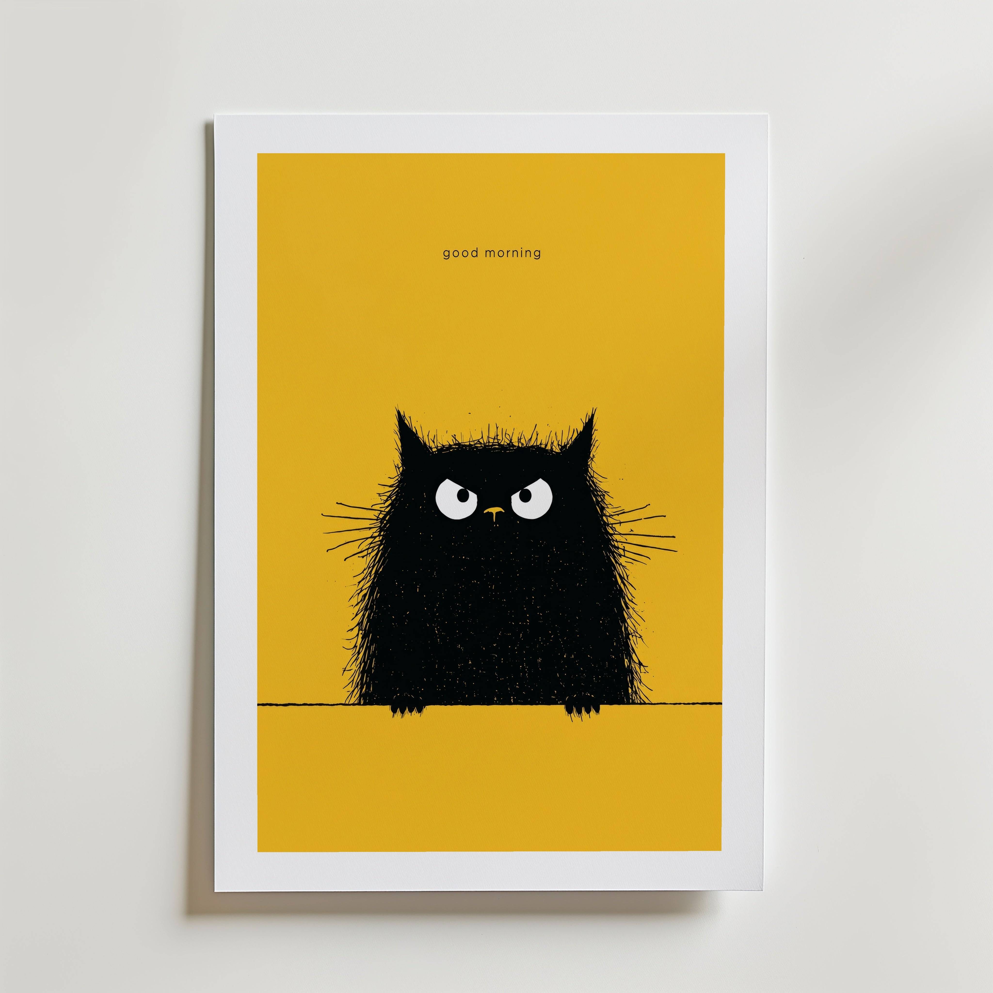Good Morning Poster - Premium Canvas 40x50 cm Med passepartout