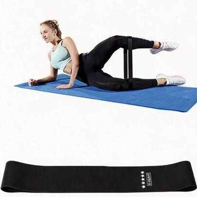 1 st svart och grå hip resistance band, elastiska öglor för styrketräning (En-Storlek)