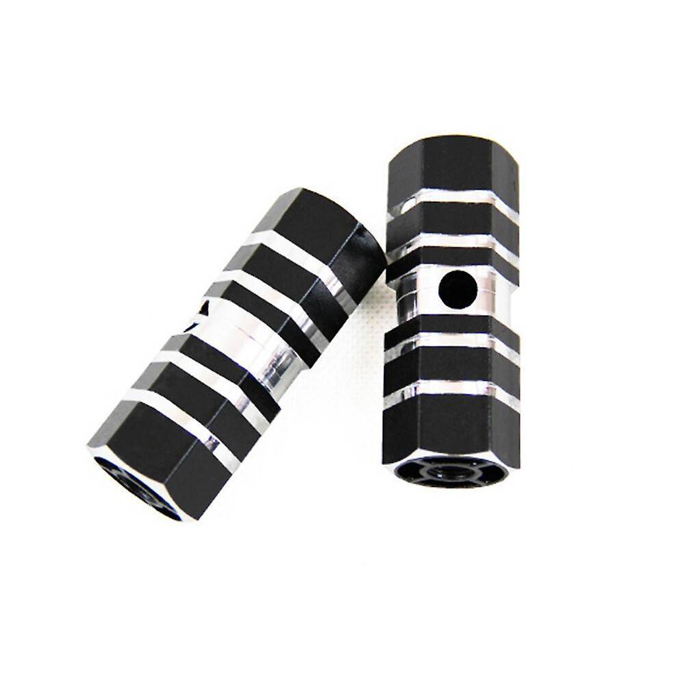 (Black) Alloyaxlepedal 2pcs BMX Mountain MTB Bike Bicycle Alloy Axle Pedals Foot Stunt Pegs BY2826