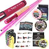 sprinton MAXIMUMCATCH elegant rosa flugspö för kvinnor, 5/15 wt, 15 cm (6 tum/9 fot) 4 delar flugfiskspö (elegant 9 tum 5 wt 4 delar spö och rulle kombination)