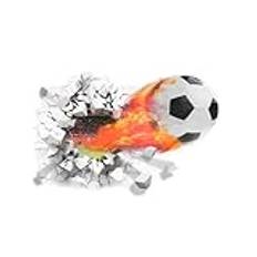 YunBey 3D väggtatuering fotboll breakthrough fotboll väggklistermärke avtagbart väggklistermärke för barnrum pojkar fotboll dekoration för ungdomsrum vardagsrum