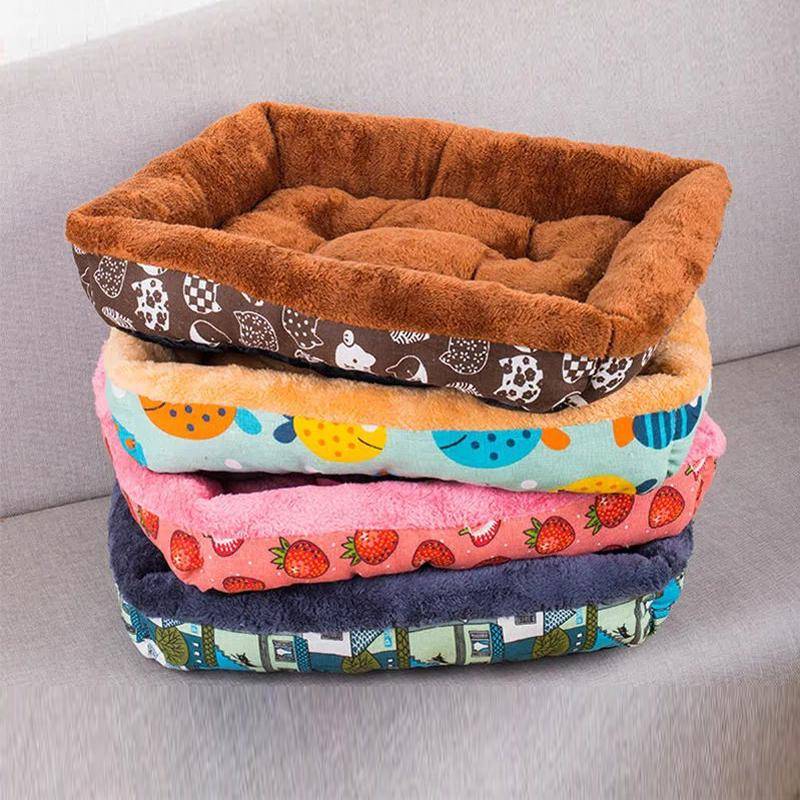 Mjuk Djursäng Flanell Förtjockad Djurfleece Hundkoja Mjuk Fleece Bo Hundar Korgar Mat Valpkoja För Katt Andningsbar Djursäng