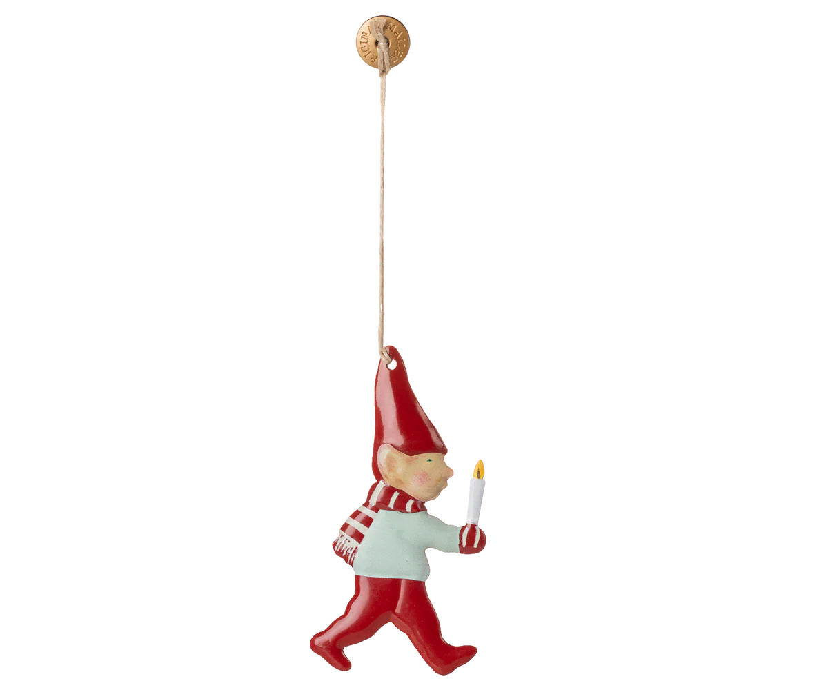 Metal ornament, Nisse - Stearinlys, Maileg