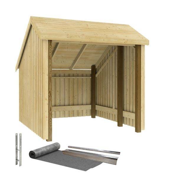 Cykelskjul Sverker, av trä, HxBxD 2500 x 2480 x 2290 mm (5,7 m²)