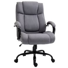 XXL Ergonomisk Kontorstol 220 kg Belastning - Grå Linned
