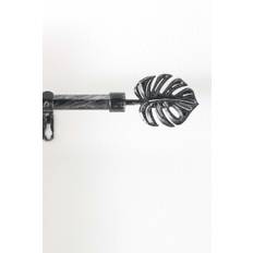 Gardinstang, Justerbar 120-210 cm Patina Tropi, Sort/Sølv