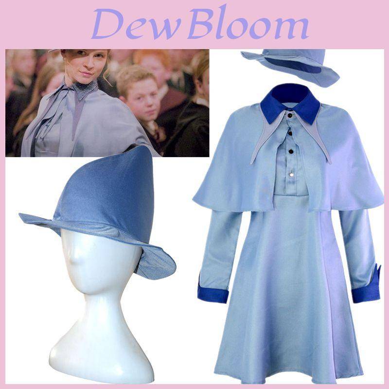 Harry Potter Beauxbatons Skoluniform Fleur Delacour Kostymset För Cosplay cm