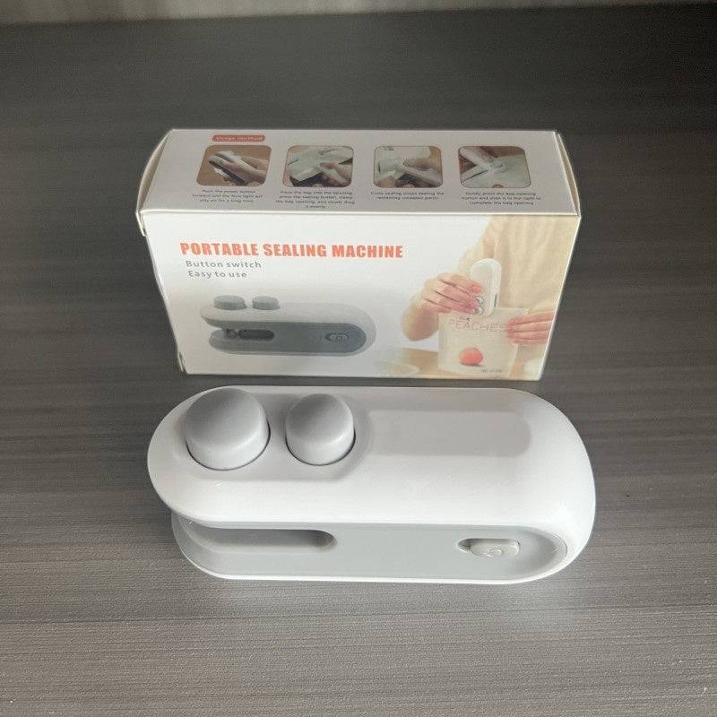 Mini 2 In 1 Sealer Heat Sealer Bag Opening Machine For Snacks Home USB Sealer Vacuum Sealer Snacks Plastic Bag Heat Sealer - White